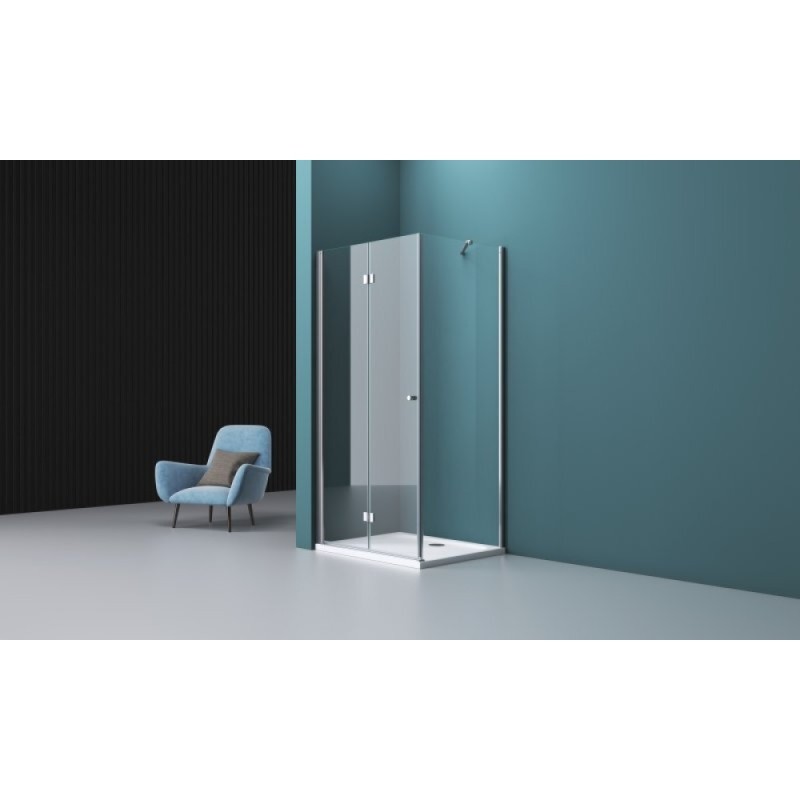 Душевой уголок BelBagno Albano, 70 х 100 х 195 см, стекло прозрачное, профиль хром, ALBANO-ASH-1-70/100-C-Cr