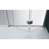 Душевая дверь в нишу BelBagno Albano, 160 х 195 см, стекло прозрачное, профиль хром, ALBANO-BS-13-80+80-C-Cr