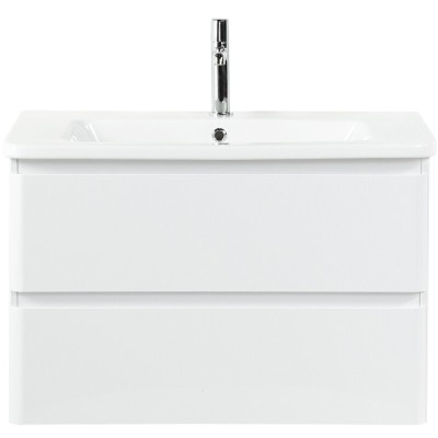 Тумба под раковину BelBagno Albano-Cer 80, подвесная, цвет Bianco Lucido, Albano-Cer-800-2C-SO-BL