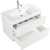 Тумба под раковину BelBagno Albano-Cer 80, подвесная, цвет Bianco Lucido, Albano-Cer-800-2C-SO-BL