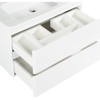Тумба под раковину BelBagno Albano-Cer 80, подвесная, цвет Bianco Lucido, Albano-Cer-800-2C-SO-BL