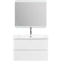 Тумба под раковину BelBagno Albano-Cer 80, подвесная, цвет Bianco Lucido, Albano-Cer-800-2C-SO-BL