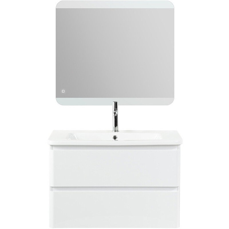 Тумба под раковину BelBagno Albano-Cer 80, подвесная, цвет Bianco Lucido, Albano-Cer-800-2C-SO-BL