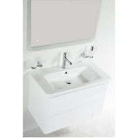 Тумба под раковину BelBagno Albano-Cer 80, подвесная, цвет Bianco Lucido, Albano-Cer-800-2C-SO-BL