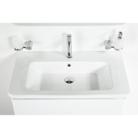 Тумба под раковину BelBagno Albano-Cer 80, подвесная, цвет Bianco Lucido, Albano-Cer-800-2C-SO-BL