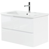 Тумба под раковину BelBagno Albano-Cer 80, подвесная, цвет Bianco Lucido, Albano-Cer-800-2C-SO-BL
