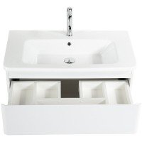 Тумба под раковину BelBagno Albano-Cer 80, подвесная, цвет Bianco Lucido, Albano-Cer-800-2C-SO-BL