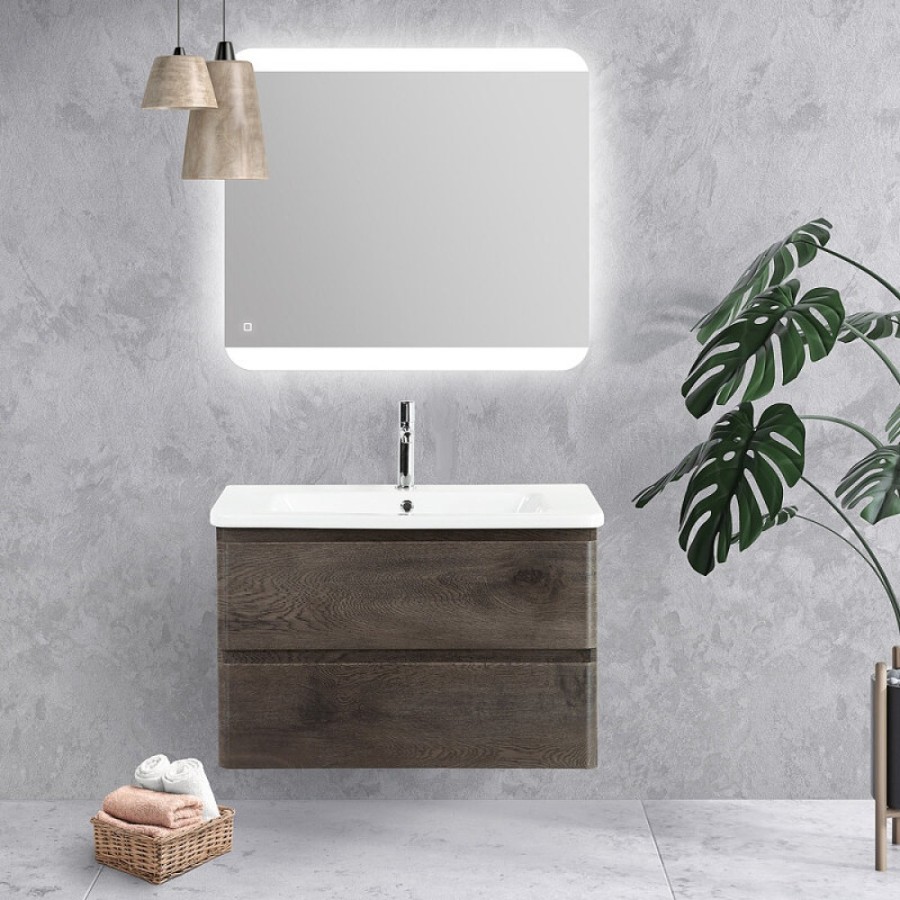 Тумба под раковину BelBagno Albano-Cer 80, подвесная, цвет Robere Nature Grigio, Albano-Cer-800-2C-SO-RNG