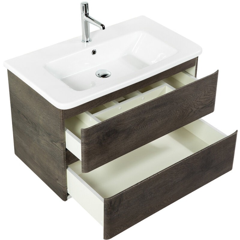 Тумба под раковину BelBagno Albano-Cer 80, подвесная, цвет Robere Nature Grigio, Albano-Cer-800-2C-SO-RNG