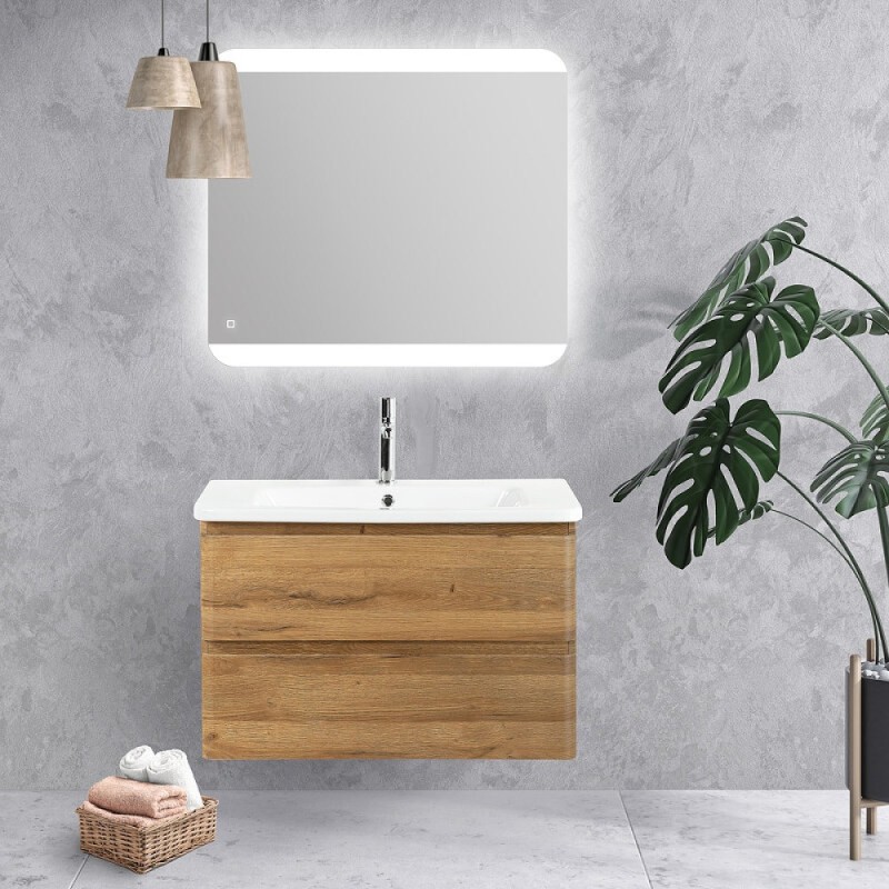 Тумба под раковину BelBagno Albano-Cer 80, подвесная, цвет Rovere Rustico, Albano-Cer-800-2C-SO-RR
