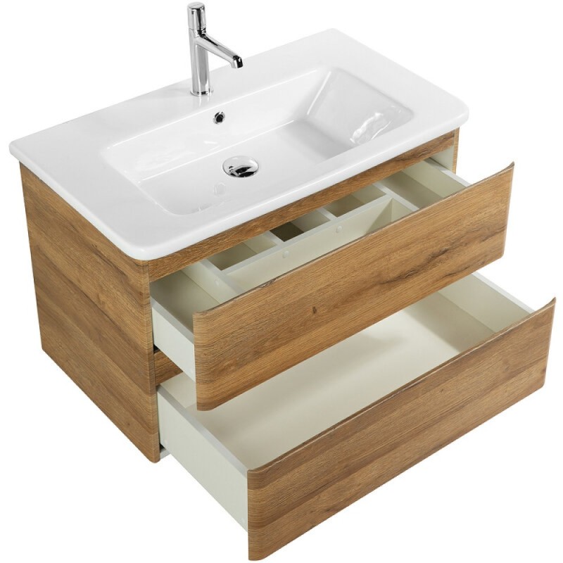 Тумба под раковину BelBagno Albano-Cer 80, подвесная, цвет Rovere Rustico, Albano-Cer-800-2C-SO-RR