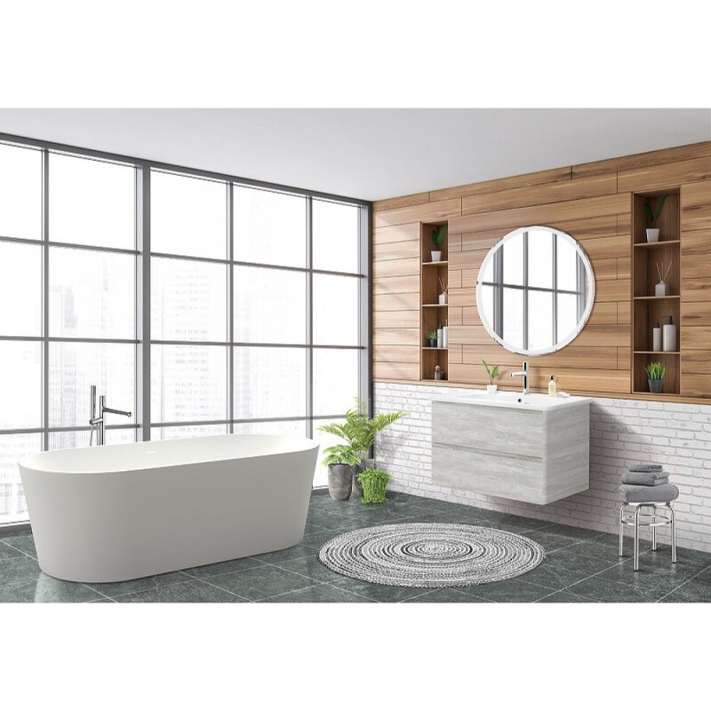 Тумба под раковину BelBagno Albano-Cer 80, подвесная, цвет Rovere Vintage Bianco, Albano-Cer-800-2C-SO-RVB