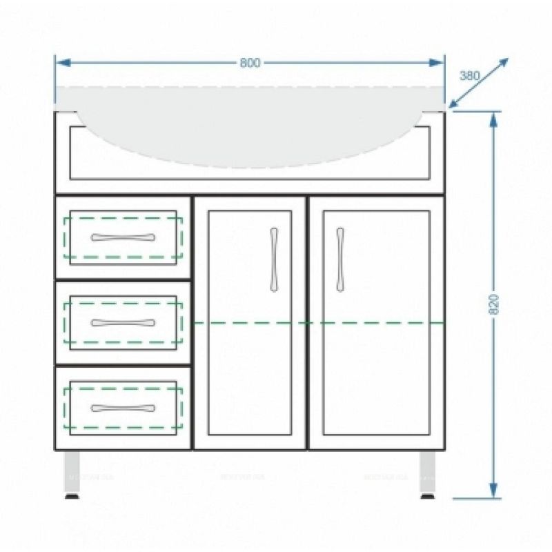 Тумба под раковину Stella Polar Концепт 80 L SP-00000129 Белая