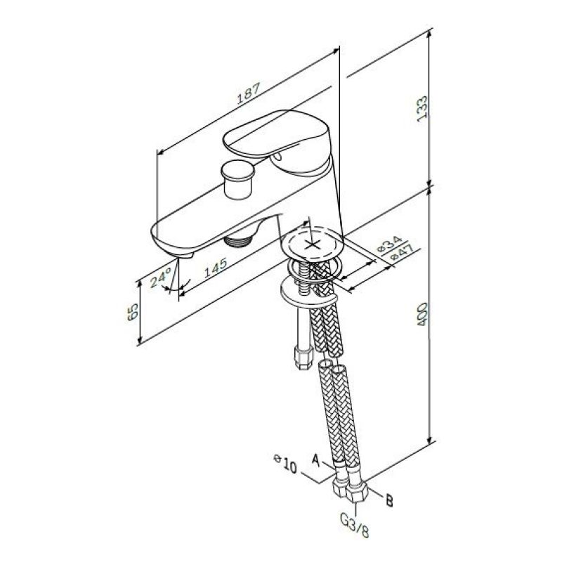 Смеситель на борт ванны AM.PM Like F8010232 Хром