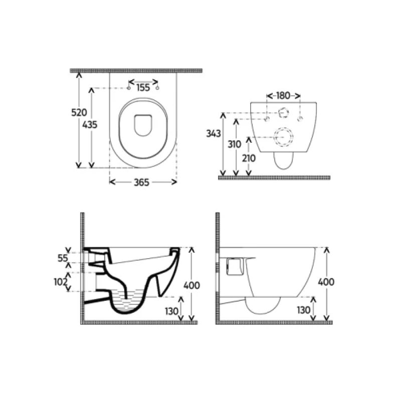 Унитаз AQUAme AQM2011 подвесной Белый глянец с сиденьем Микролифт