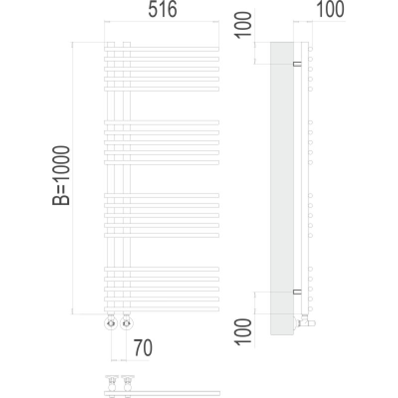 Полотенцесушитель водяной Terminus Астра П20 0 70х100