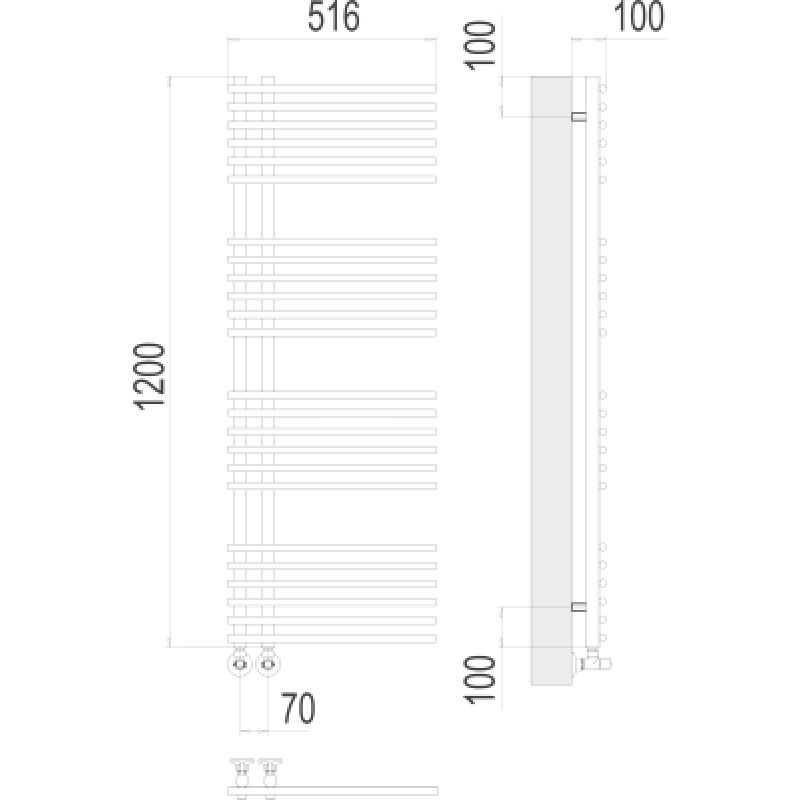 Полотенцесушитель водяной Terminus Астра П24 0 70х120