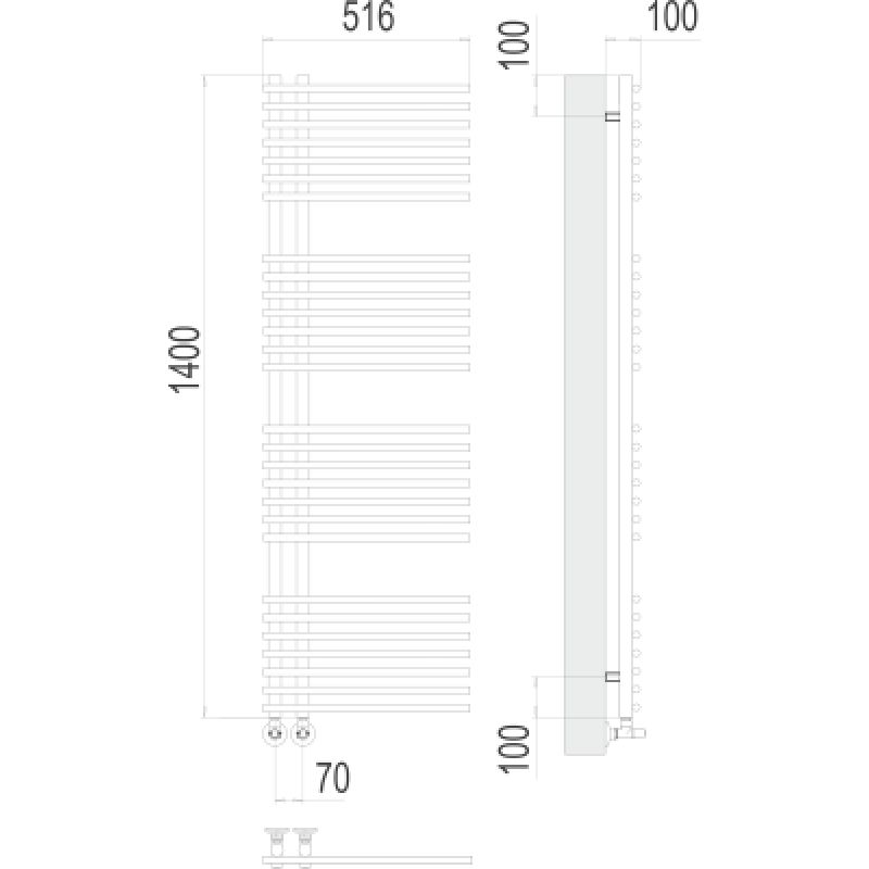 Полотенцесушитель водяной Terminus Астра П28 0 70х140