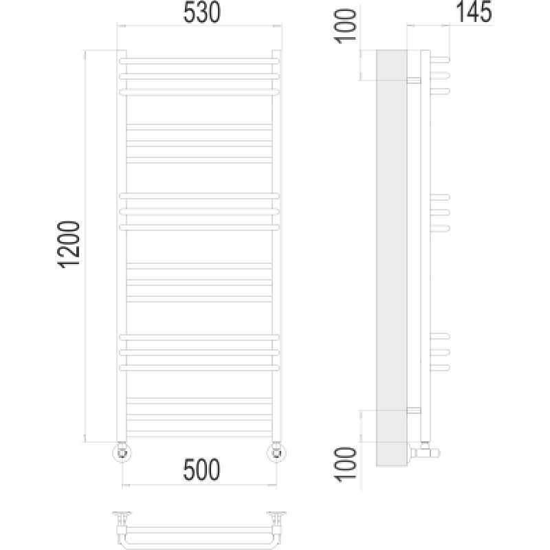 Полотенцесушитель водяной Terminus Соренто П18 0 500х120