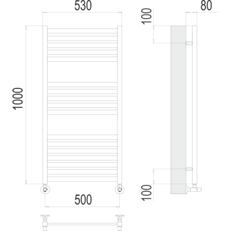 Полотенцесушитель водяной Terminus Тоскана П17 0 500х100