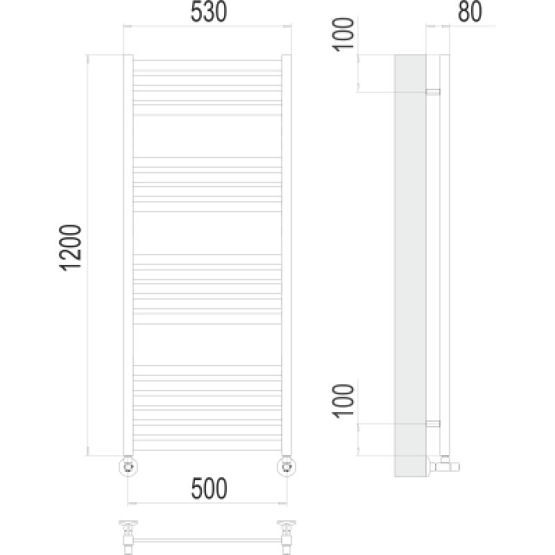 Полотенцесушитель водяной Terminus Тоскана П19 0 500х120