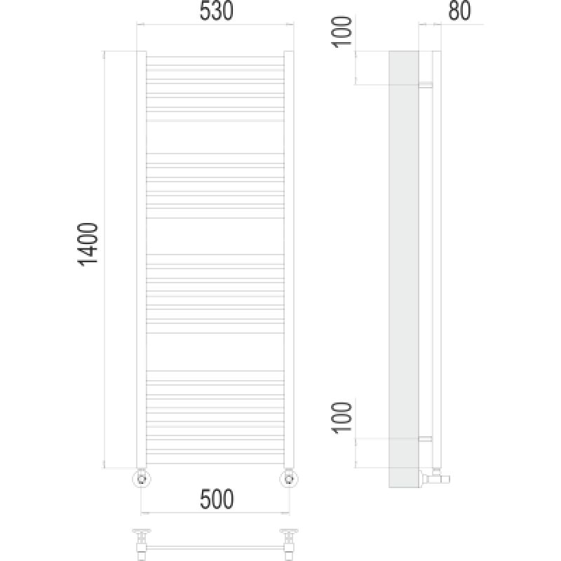 Полотенцесушитель водяной Terminus Тоскана П23 0 500х140