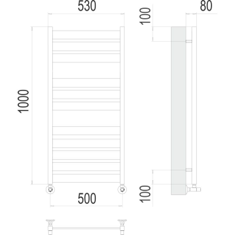 Полотенцесушитель водяной Terminus Латтэ П11 0 500х100