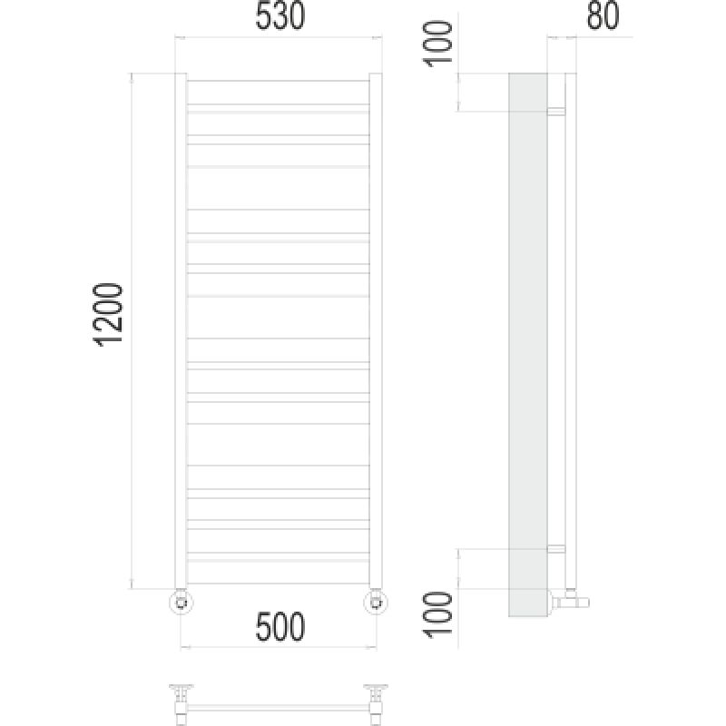Полотенцесушитель водяной Terminus Латтэ П13 0 500х120