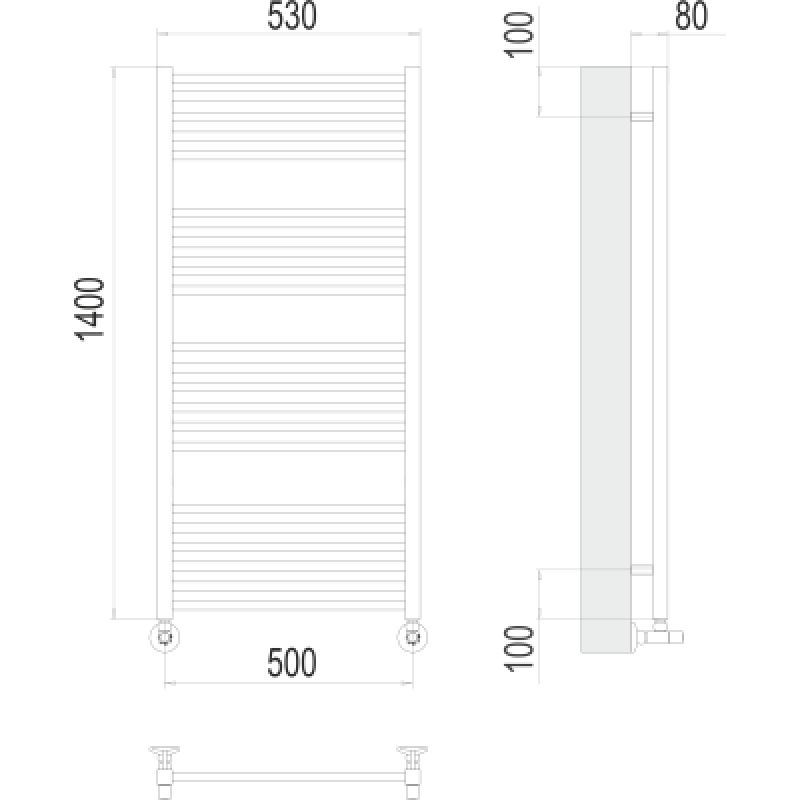 Полотенцесушитель водяной Terminus Сицилия П22 0 500х140