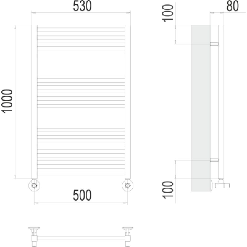 Полотенцесушитель водяной Terminus Ватикан П16 0 500х100
