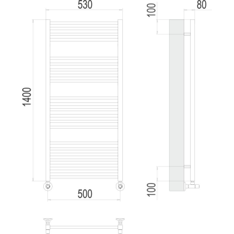 Полотенцесушитель водяной Terminus Ватикан П22 0 500х140