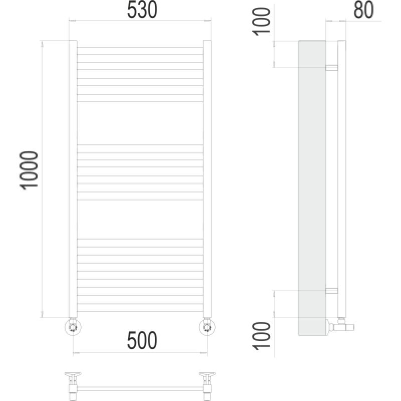 Полотенцесушитель водяной Terminus Грета П13 0 500х100