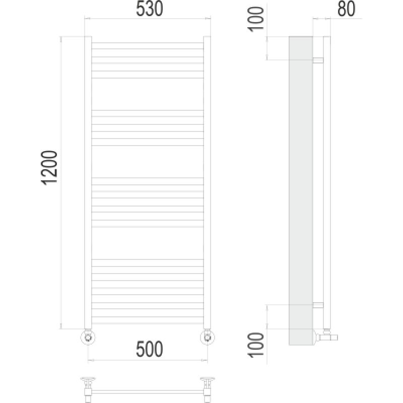 Полотенцесушитель водяной Terminus Грета П15 0 500х120