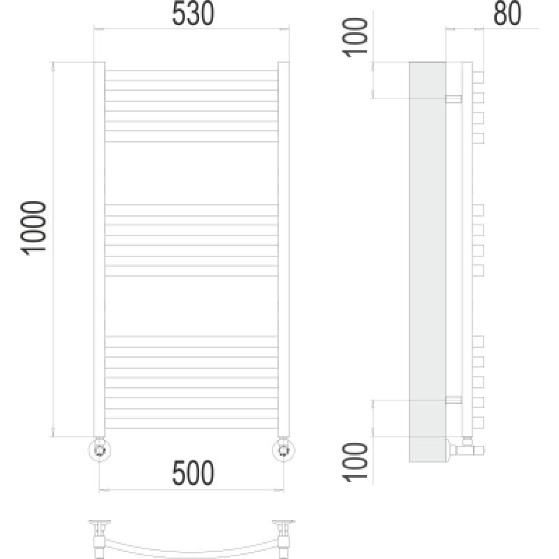Полотенцесушитель водяной Terminus Палермо П13 0 500х100