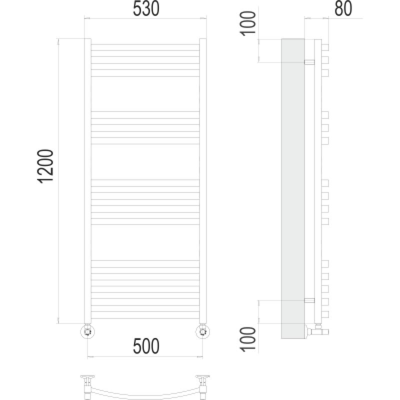 Полотенцесушитель водяной Terminus Палермо П15 0 500х120