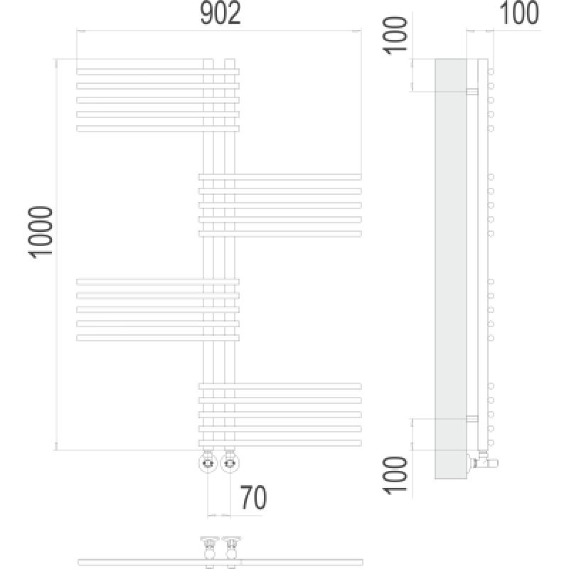 Полотенцесушитель водяной Terminus Европа П20 0 70х100