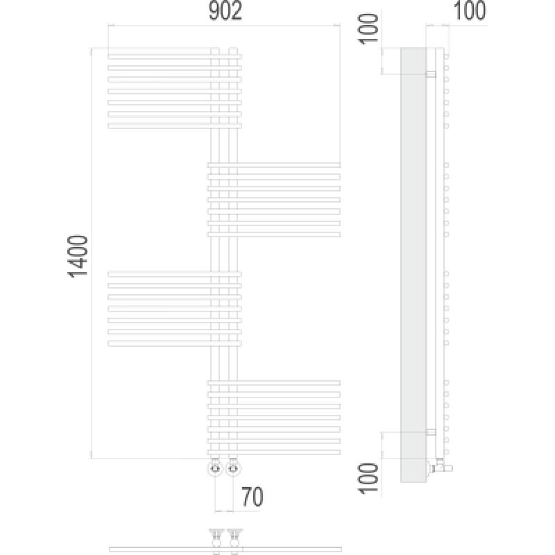 Полотенцесушитель водяной Terminus Европа П28 0 70х140