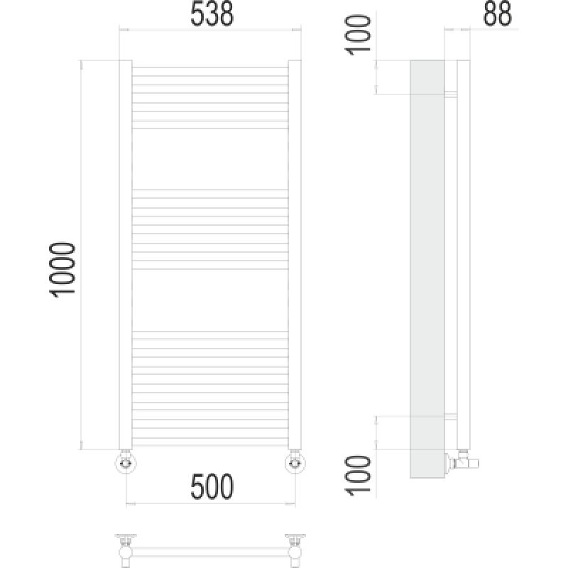 Полотенцесушитель водяной Terminus Альба П16 0 500х100