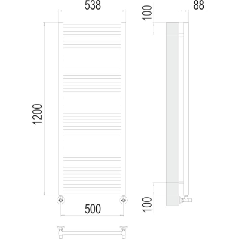 Полотенцесушитель водяной Terminus Альба П18 0 500х120