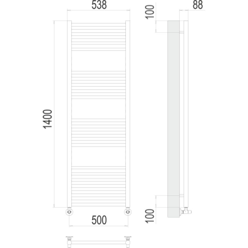 Полотенцесушитель водяной Terminus Альба П22 0 500х140