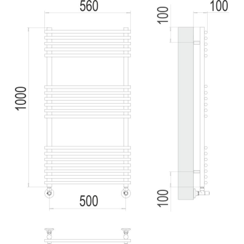 Полотенцесушитель водяной Terminus Ватра П18 0 500х100