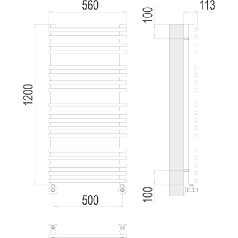 Полотенцесушитель водяной Terminus Кремона П18 0 500х120