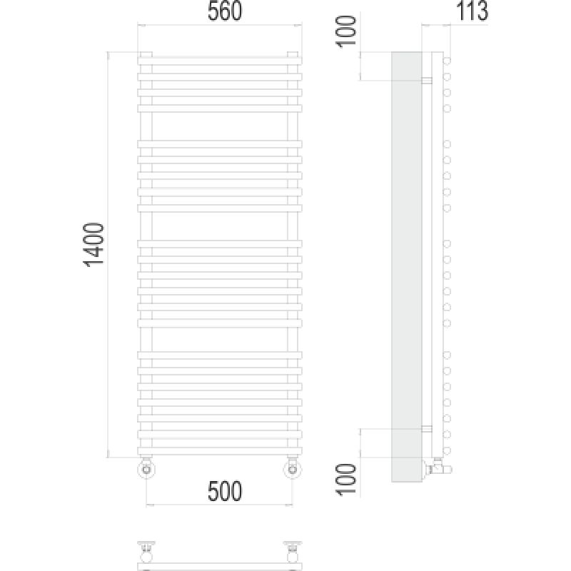 Полотенцесушитель водяной Terminus Кремона П22 0 500х140