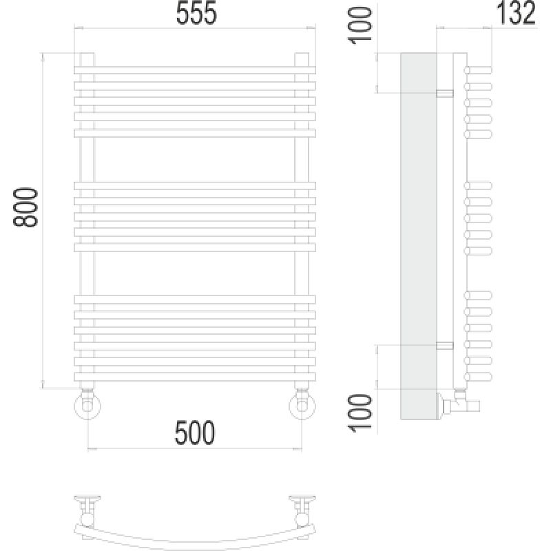 Полотенцесушитель водяной Terminus Марио П16 500х800