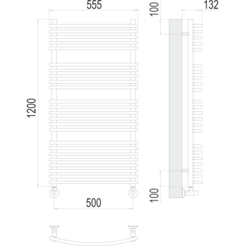 Полотенцесушитель водяной Terminus Марио П24 0 500х120