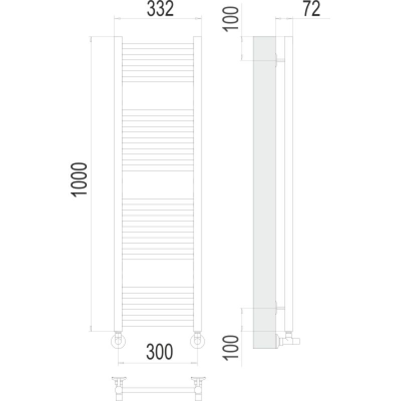 Полотенцесушитель водяной Terminus Аврора П20 0 300х100