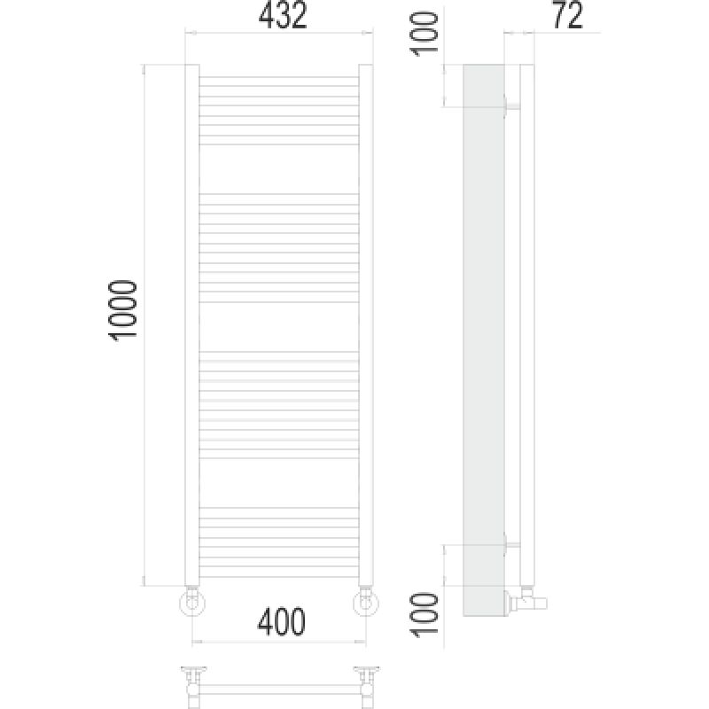Полотенцесушитель водяной Terminus Аврора П20 0, 400х100