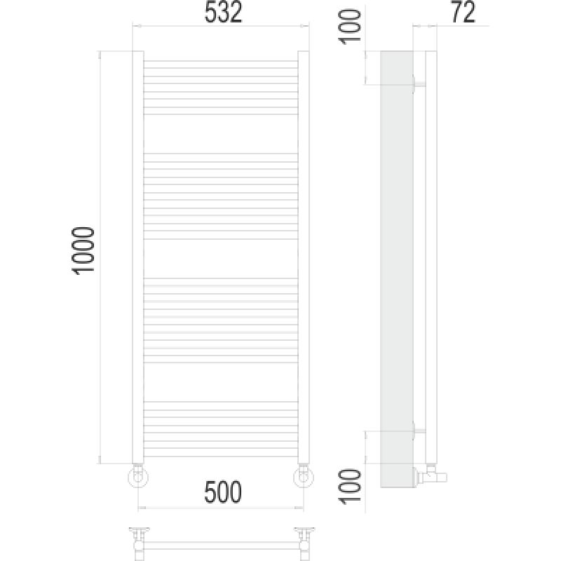 Полотенцесушитель водяной Terminus Аврора П20 0 500х100