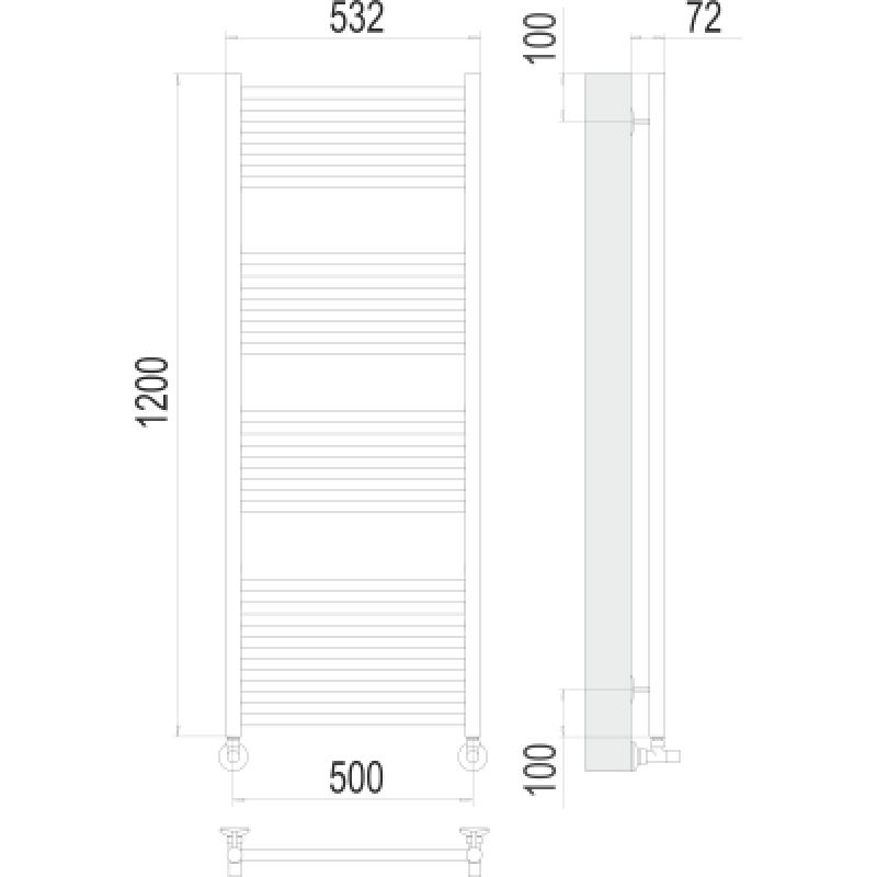 Полотенцесушитель водяной Terminus Аврора П22 0 500х120
