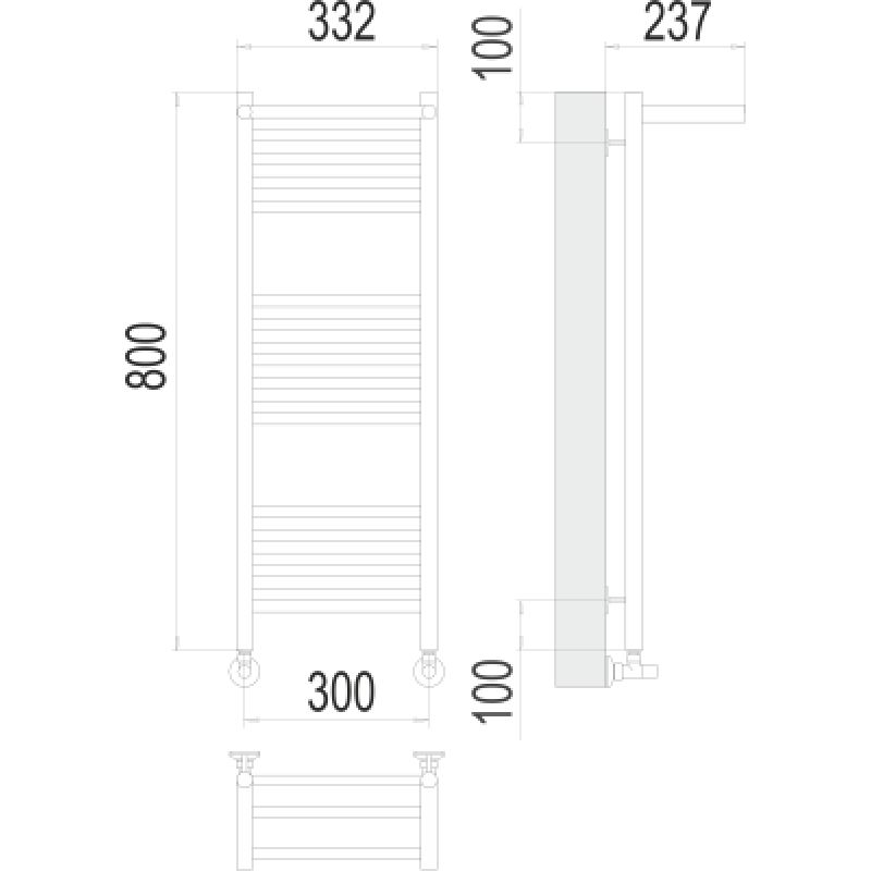 Полотенцесушитель водяной Terminus Аврора П16 300*800 c полкой
